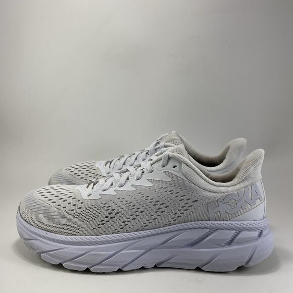 Hoka One One Clifton 7 Running Shoes Womens Size 9 White Athletic Sneakers - Picture 3 of 11